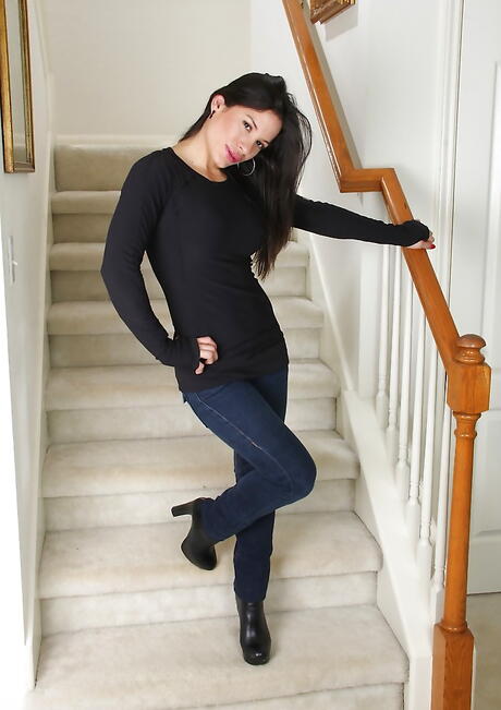 Superb latina aged Isabella Rodriguez bares big knockers and spreads her legs 