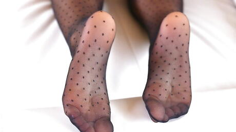 Sultry women Cindy and Alexis Brill in hose have a passionate lesbian foreplay 